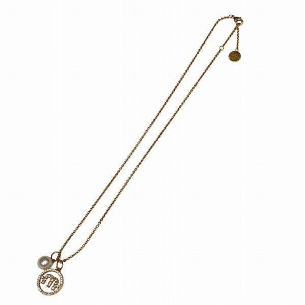 Miu Miu M Logo Pearl Necklace - Picture 3 of 9